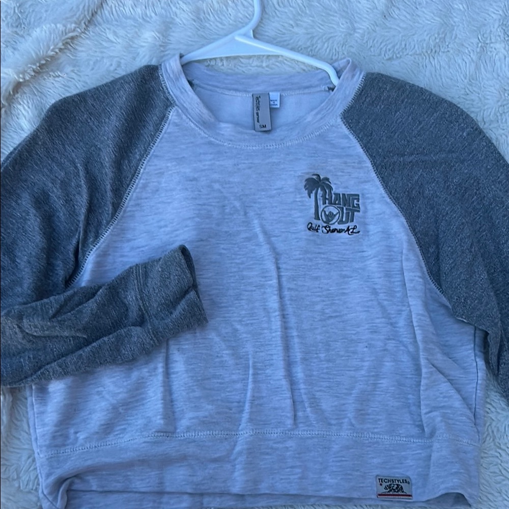 Hang Out Gray and White Sweatshirt